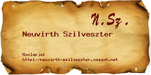 Neuvirth Szilveszter névjegykártya