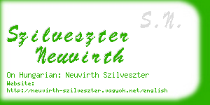 szilveszter neuvirth business card